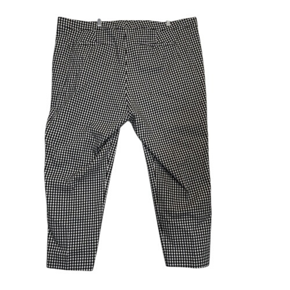 Lauren Ralph Lauren LRL‎ Plaid Slim Fit Stretch Cropped Pants Black White 22W - Picture 4 of 11